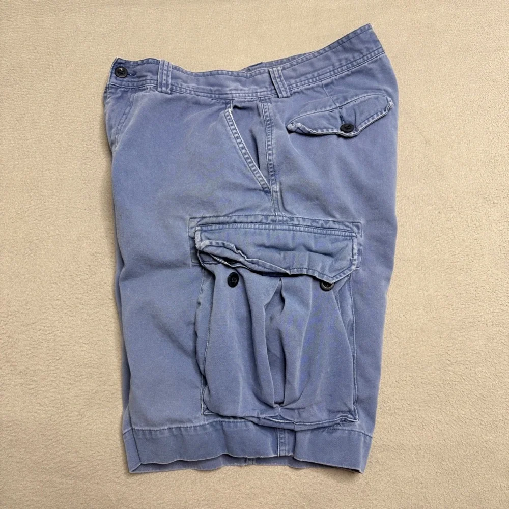 Polo Ralph Lauren Cargo Shorts Mens 31 Blue Cotton Canvas Relaxed Outdoor Vtg